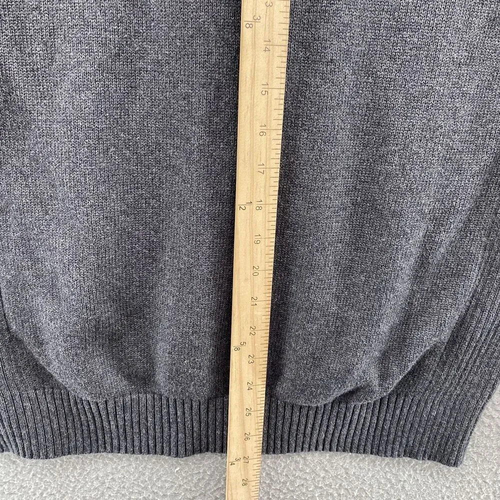 Eddie‎ Bauer Sweater Mens Medium Charcoal Gray Cardigan Knit Full Zip Dad Casual